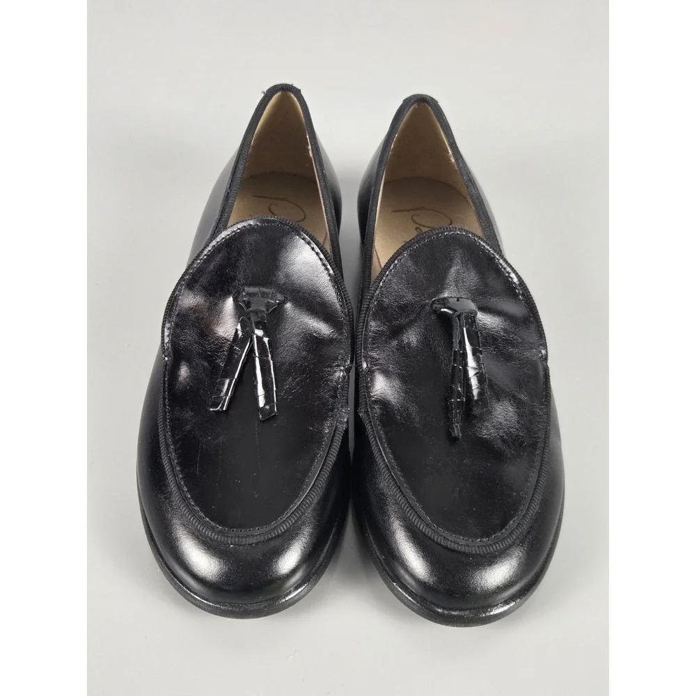 Papanatas Kids Black Leather Tassel Loafers EU 32 US 1 Made in Spain NWOT Dress